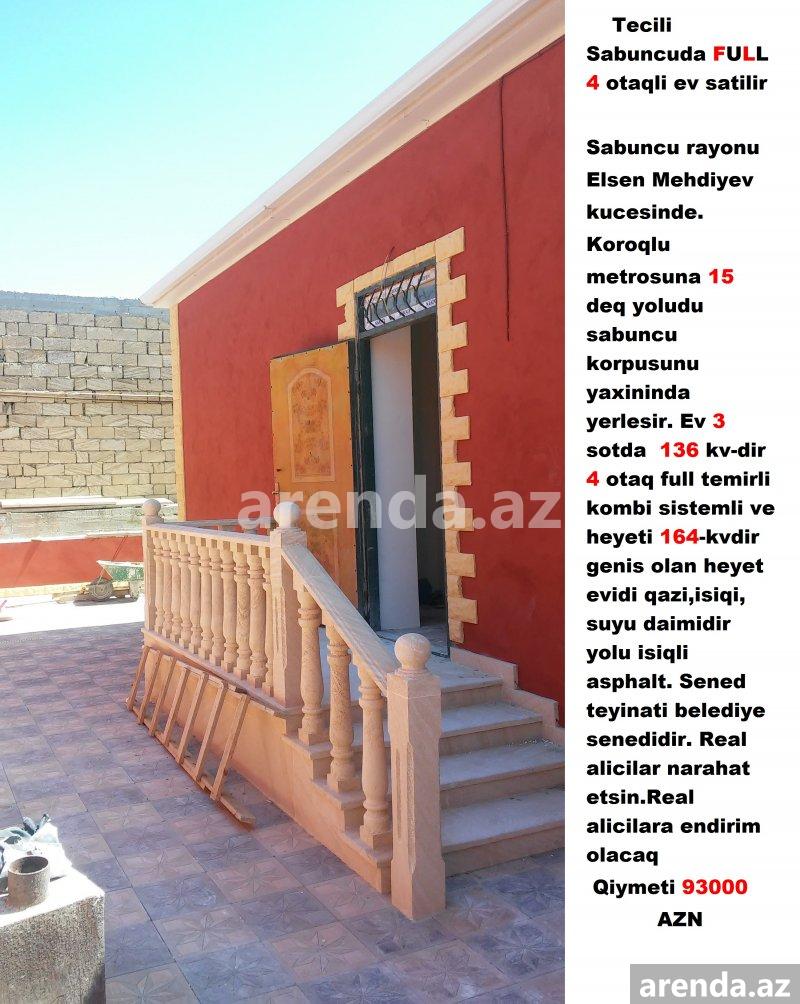 Satılır 4 otaqlı Həyət evi/villa, Koroğlu metrosu, Sabunçu rayonu 2