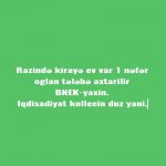 Kirayə (aylıq) 1 otaqlı Köhnə Tikili, Neftçilər metrosu, Bakıxanov qəs., Sabunçu rayonu 1
