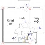 Satılır 2 otaqlı Yeni Tikili Xırdalan 19
